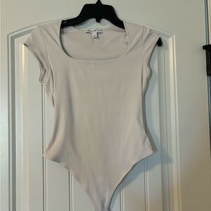 White Ribbed Bodysuit